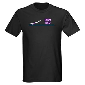 Swim Dad girl purple suit Black T-Shirt Sports Dark T-Shirt by CafePress
