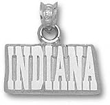 Indiana Hoosiers Solid Sterling Silver ''INDIANA'' 3/8'' Pendant