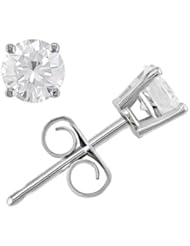 14K White Gold 1/2 ctw Diamond Solitaire Earrings