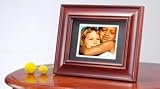 5x7_5.6_128_mahogany wood, beveled, lined bezel Digital Picture Frame