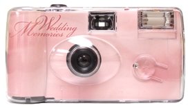 10 Pack Soft Pink Wedding Cameras - Matching Table Cards Included - 27 Exposures - Built-in-flash - 35mm - 400 ISO Film