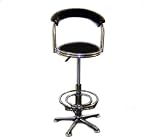 Baxton Furniture Studios Adjustable Swivel Barstool, Set of 2, Black and Chrome