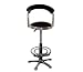 Baxton Furniture Studios Adjustable Swivel Barstool, Set of 2, Black and Chrome