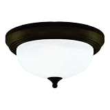 Westinghouse 64291 13-Inch Two-Light Flush Mount Fixture, Oil Rubbed Bronze with Frosted White Alabaster Globe