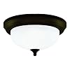 Westinghouse 64291 13-Inch Two-Light Flush Mount Fixture, Oil Rubbed Bronze with Frosted White Alabaster Globe
