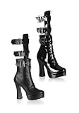Buckle 5.5 Inch Black Heel Platform Boot.
