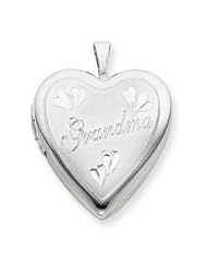 Sterling Silver 20mm Grandma Heart Locket