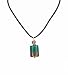 Necklace - N160 - Murano Style Glass - Rectangle Shape ~ Teal and Amethyst on Silky Satin Cord