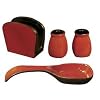 Corelle Napkin Holder, Spoon Rest, Salt and Pepper Shaker Set, Chili Red