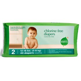 Seventh Generation Baby Diapers Stage 2 (12-18 lbs.) 40 count Chlorine-Free (Pack of 5)