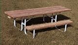 8' Wheelchair Accessible Durable All Welded Picnic Table With Top of Aluminum Planks