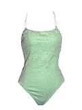 Anne Cole Jade Textured One Piece Swimsuit w/ Criss Cross Straps