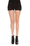 LOVEsick Black Over Dye Distressed Cut-Off Skull Pocket Shorts
