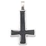 INVERTED CROSS PENTAGRAM Silver Tone PEWTER Pendant Necklace