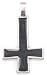 Black INVERTED CROSS Silver Tone Pewter PENDANT Necklace