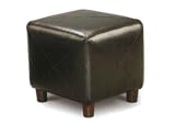 Black Bycast-like Vinyl Storage Ottoman Cube/Footstool - 18