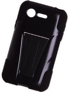 Dual Layer Protective Rugged Case, Black/Black for LG Optimus Fuel L34C, Optimus Zone 2