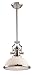 Landmark 66113-1 Chadwick 1-Light 14-Inch Pendant, Polished Nickel with Frosted Glass