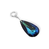 Sterling Silver Bremuda Blue Authentic Swarovski Crystals Teardrop Pendant