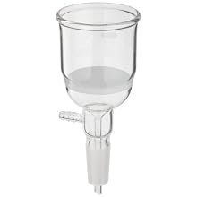Chemglass CG-1406-11 Glass Buchner Filtering Funnel with Medium Frit, 150mL Capacity, 24/40 Lower Vacuum Assembly