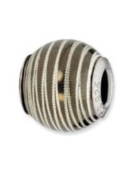 Sterling Silver Grey Laser Cut Charm for 3mm Charm Bracelets