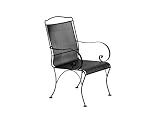 OW Lee Avalon Wrought Iron Metal Arm Patio Dining Chair Slate Gray Finish