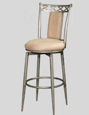 Chintaly Imports 0724-CS-AUT 26 in. Swivel-Memory Return Stool - Autumn Rust Taupe Suede