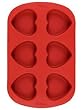 WILTON 6 CAVITY SILICONE HEART MOLD 2105-4824
