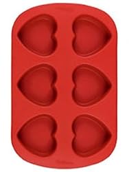 WILTON 6 CAVITY SILICONE HEART MOLD 2105-4824