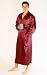 Men's Long Satin Robe: Classic Bathrobe Loungewear Large Wine