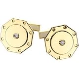 31bmWewR1PL. SL160  14k Yellow Gold Diamond Octagon Cuff Links (1/10ct H, I2)