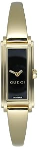 Gucci 109 18kt Gold-Tone Black Ladies Watch YA109524