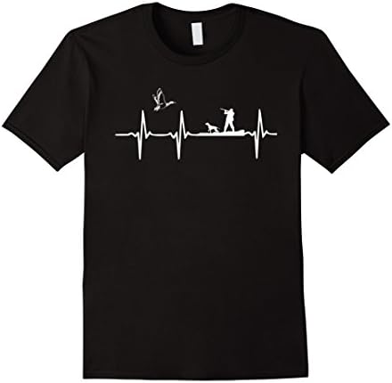 Men's Duck Hunting Waterfowl Hunter Heartbeat T-Shirt Large Black