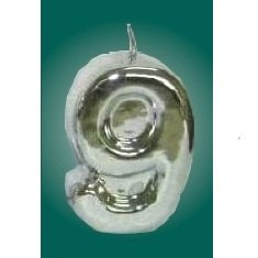 Boxer Kerze \"9\", silber metallic Preisvergleich