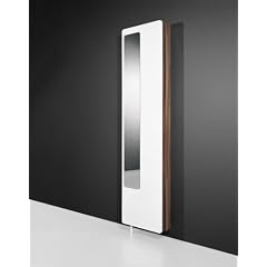 Spiegelschuhschrank Celine Garderobenschrank Universal Schrank mit Spiegel Walnuss / Wei� Hochglanz