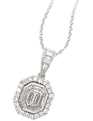 Tivolia Collection 18kt White Gold Baguette Diamond Pendant