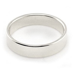 10K White Gold Wedding Bands 4mm flat