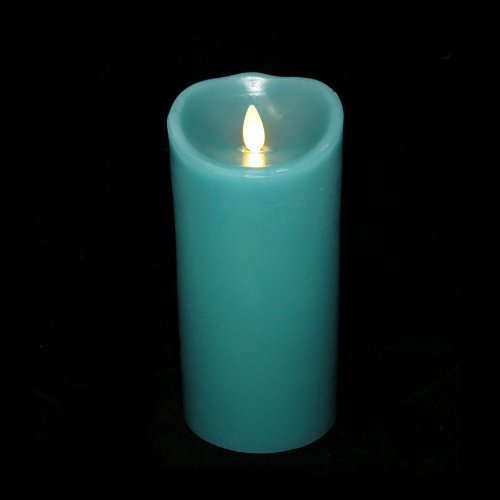 Luminara Set of 2 Moving Wick Flameless Candles with Remote Sage Blue