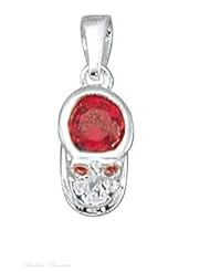 Sterling Silver Small Mothers Womens July Birthstone Baby Shoe Pendant