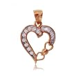 Diamond Triple Heart Pendant in 14Karat Rose Gold