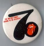 Rolling Stones (Shocking in the Seventies, White) Music Pin Button - 1 Diameter