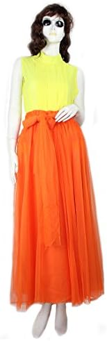 IYZF 3 Layers Charming Women's Pleated Chiffon Long Skirt Waist Maxi Dress