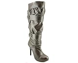 SLOUCHY LEATHERETTE HIGH HEEL BOOT
