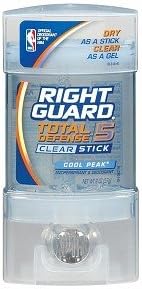 Right Guard Total Defense 5 Clear Stick, Antiperspirant & Deodorant, Cool Peak 2 oz (57 g)