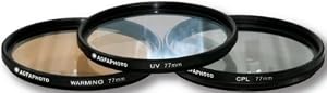 AGFA 3-Piece Professional Filter Kit 77mm - Ultraviolet (UV) + Circular Polarizor (CPL) + Warming Intensifier APFTK77
