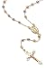 14K Tri-Color Gold Rosary Crucifix Chain Necklace