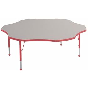 60 Flower Activity Table with Adjustable Standard Legs - Red by Ecr4kids