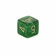 Chessex Vortex 16mm d6 Dice with numbers, Green with gold