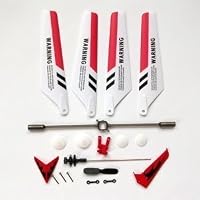 Syma Educational Products - Full Set Replacement Parts for Syma S107 RC Helicopter, Main Blades, Main Shaft,Tail Decorations, Tail Props, Balance Bar, Gear Set,Connect Buckle-Red Set- - Replacement Parts for RED Syma S107 RC Helicopter by Syma