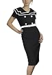 Vintage Sailor Black Pinup Pencil Skirt Dress 8